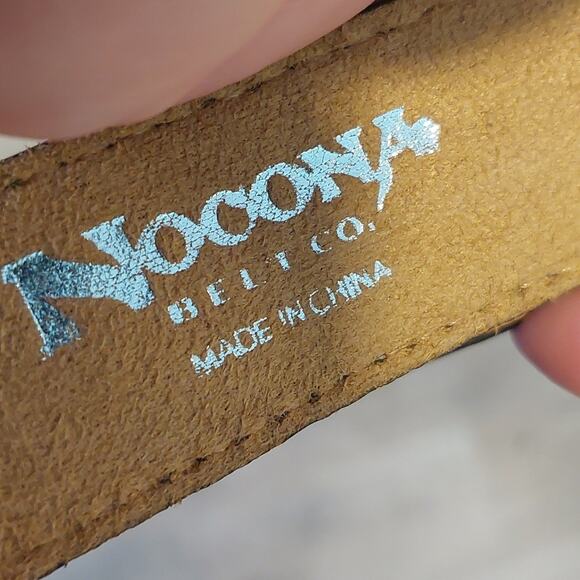 Vintage Nocona vegan Peach heart Angel wings Western Coastal belt 28 rhinestones - Picture 6 of 7